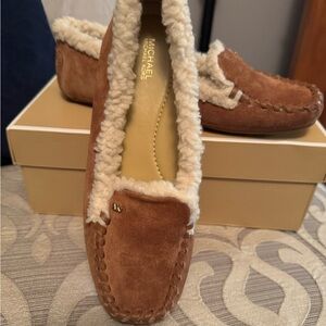 Michael Kors Luggage Suede Moccasins